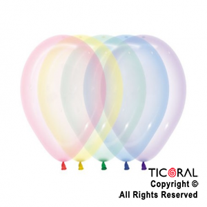 GLOBO S R12 CRISTAL PASTEL 300 SURTIDO MULTICOLOR x 50